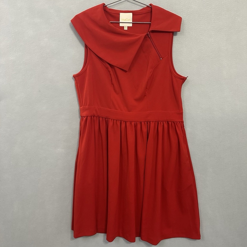 Modcloth Red Dress Side Zip Retro Romantic Date Night Love Women's Size‎ XL